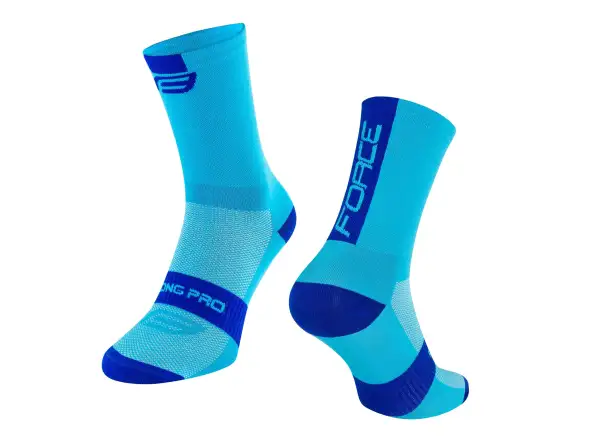 Force Long Pro cyklistické ponožky modrá