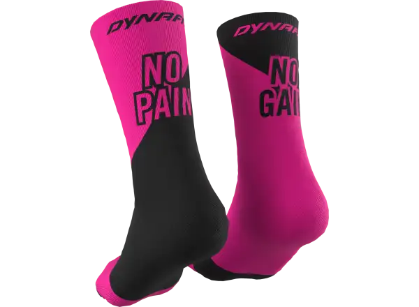 Dynafit No pain No gain sportovní ponožky Pink Glo/Black Out