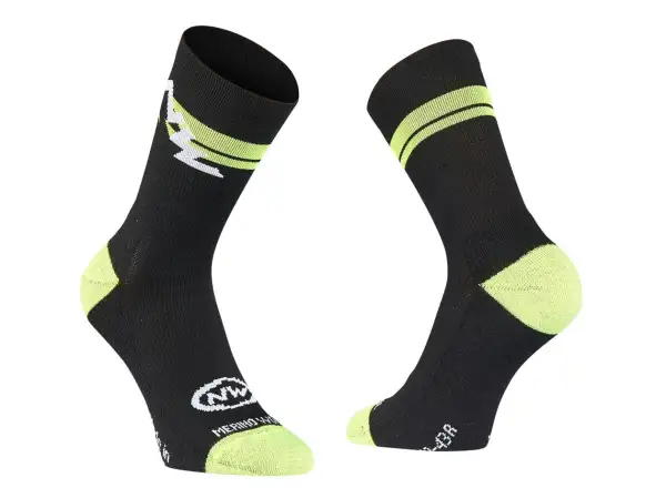 Northwave Extreme Winter High Sock ponožky Black/Yellow Fluo