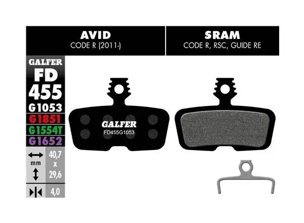 Galfer FD455 Standard G1053 brzdové destičky pro Avid/Sram