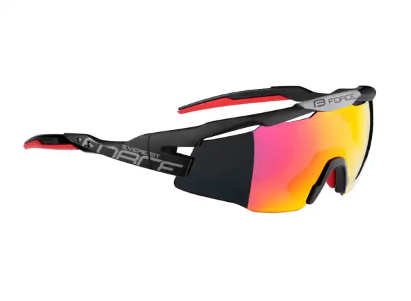 Force Everest cyklistické brýle černá/červená zrcadlová skla