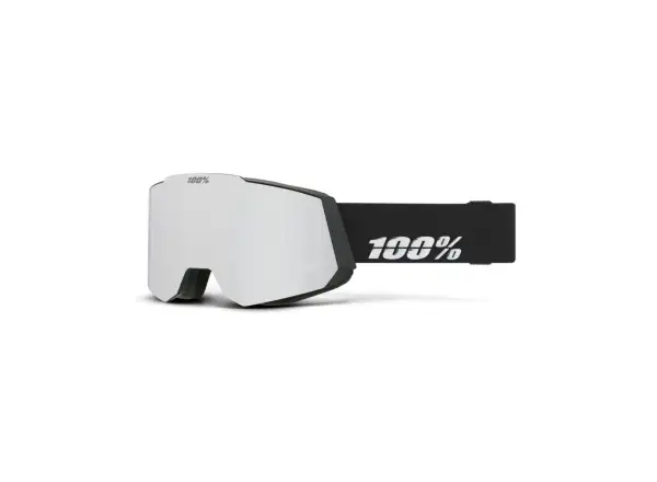 100% Snowcraft lyžařské sjezdové brýle Black/HiPER Silver Mirror