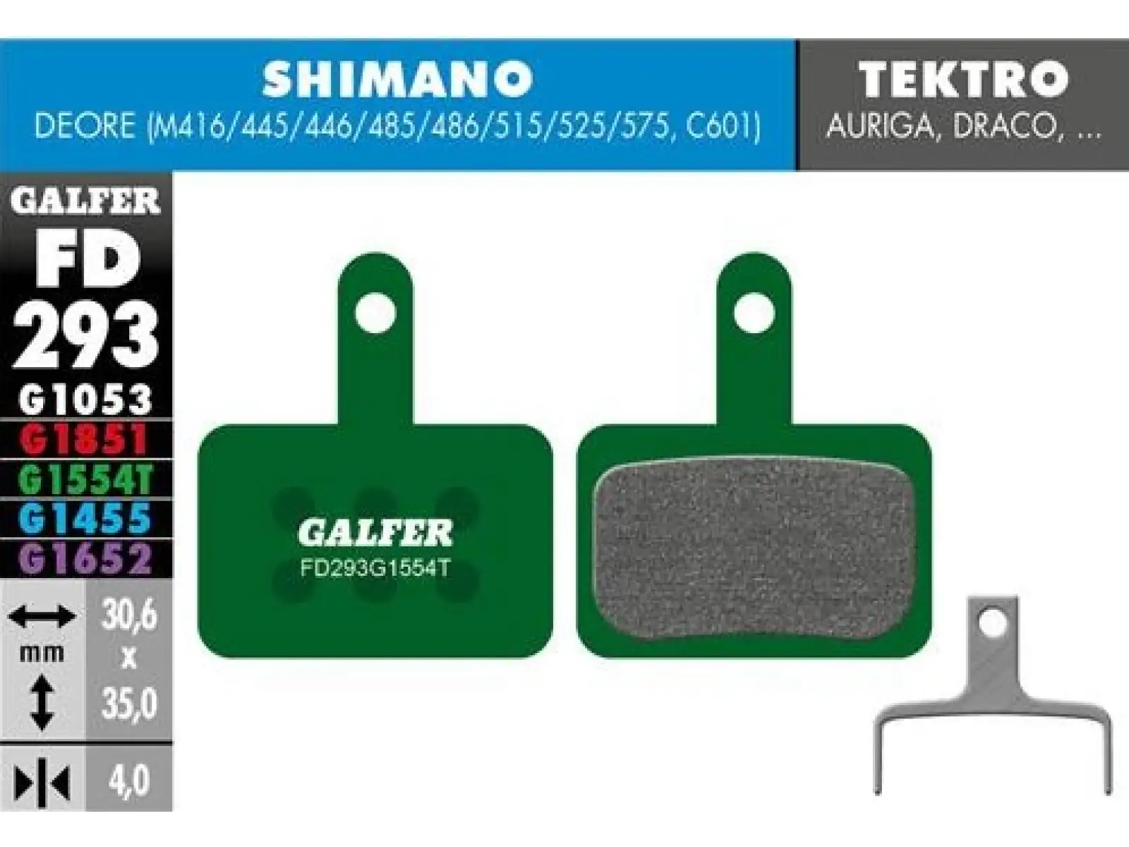 Galfer FD293 Pro G1554T brzdové destičky pro Shimano/Tektro/TRP
