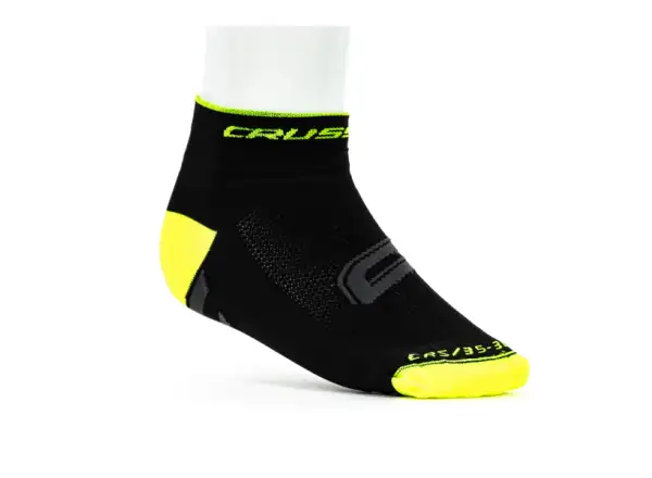 Crussis cyklistické ponožky černá/žlutá