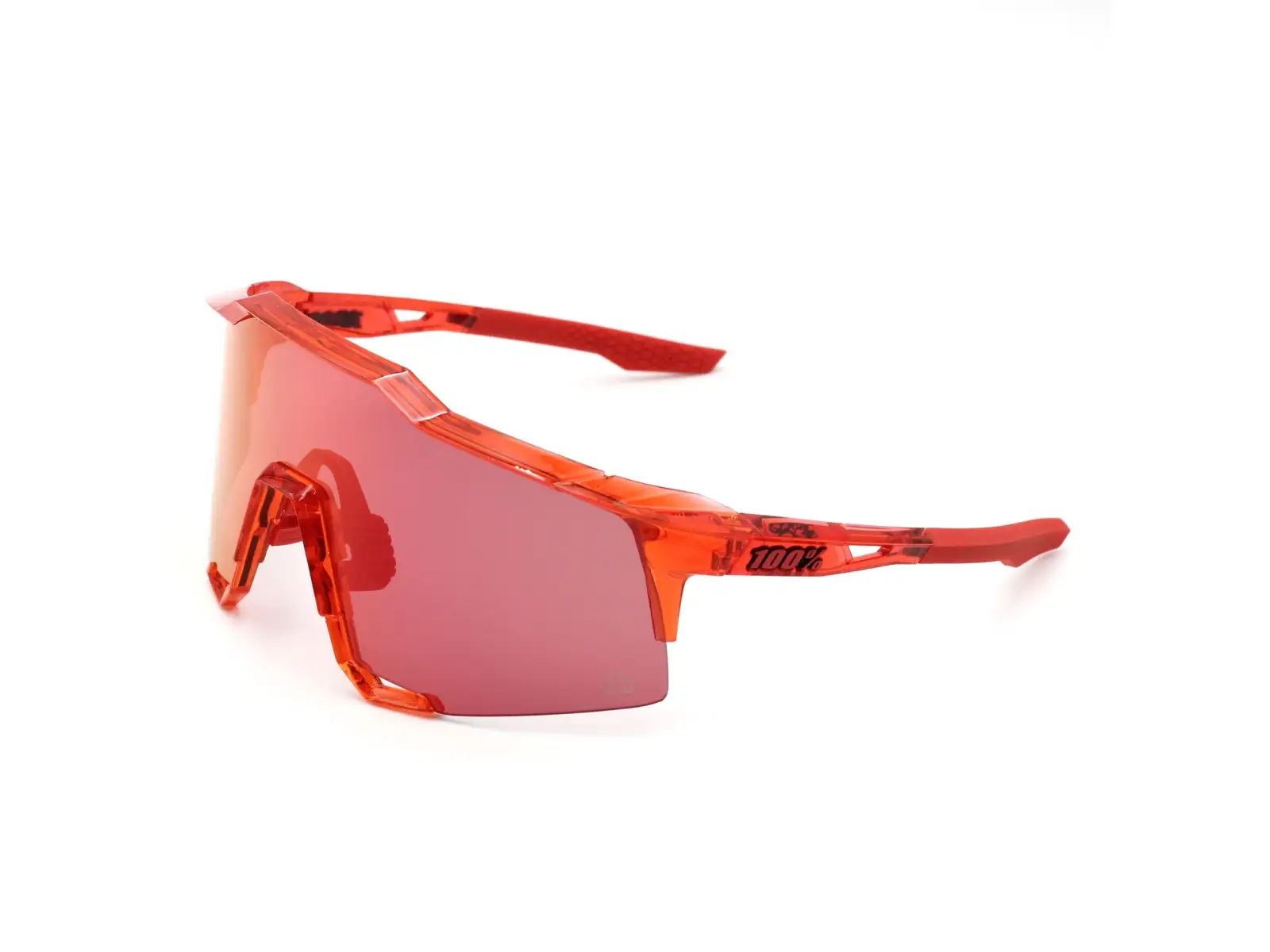 100% Speedcraft brýle Gloss Translucent Red/Hiper Red Mirror LTD Sagan