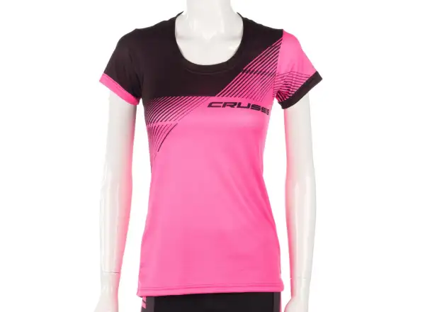 Crussis dámské funkční tričko krátký rukáv růžová/černá
