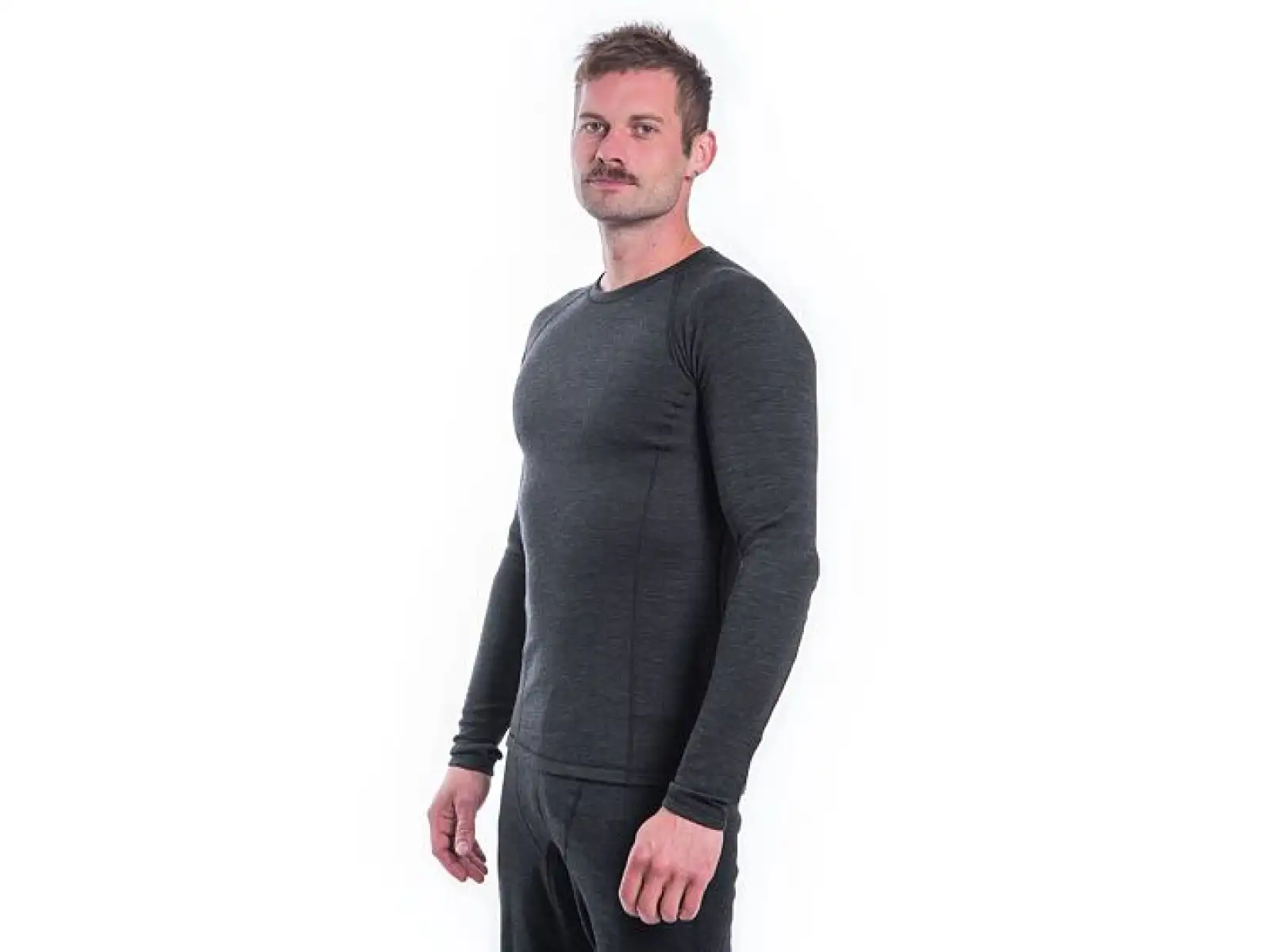 Sensor Merino Bold pánské triko dlouhý rukáv Anthracite Gray