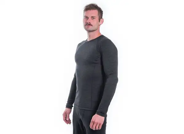 Sensor Merino Bold pánské triko dlouhý rukáv Anthracite Gray