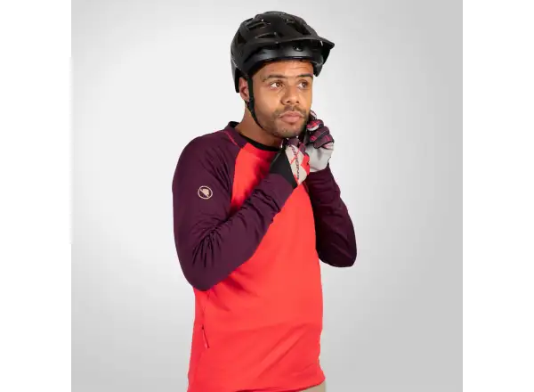 Endura SingleTrack Fleece pánský dres dlouhý rukáv Purple/Red