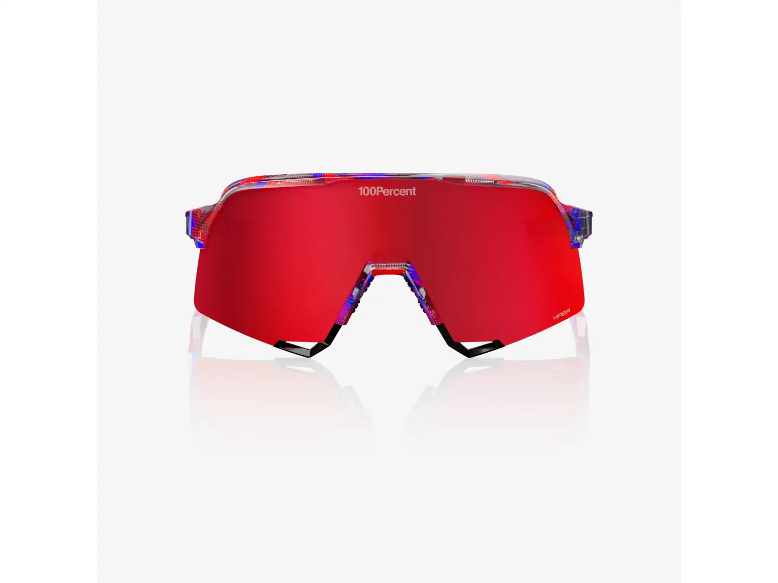 100% S3 brýle FDJ Gloss Translucent Red/Blue/HiPER Fire Red Mirror Lens