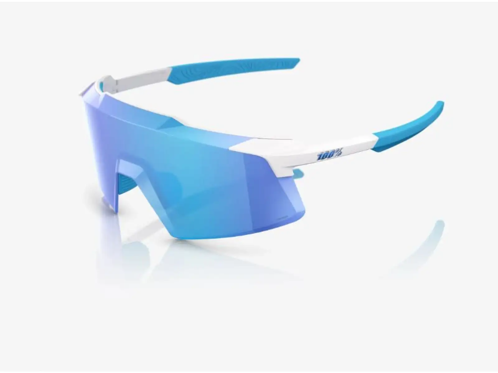 100% Aerocraft brýle Matte White/HiPER Blue Mirror