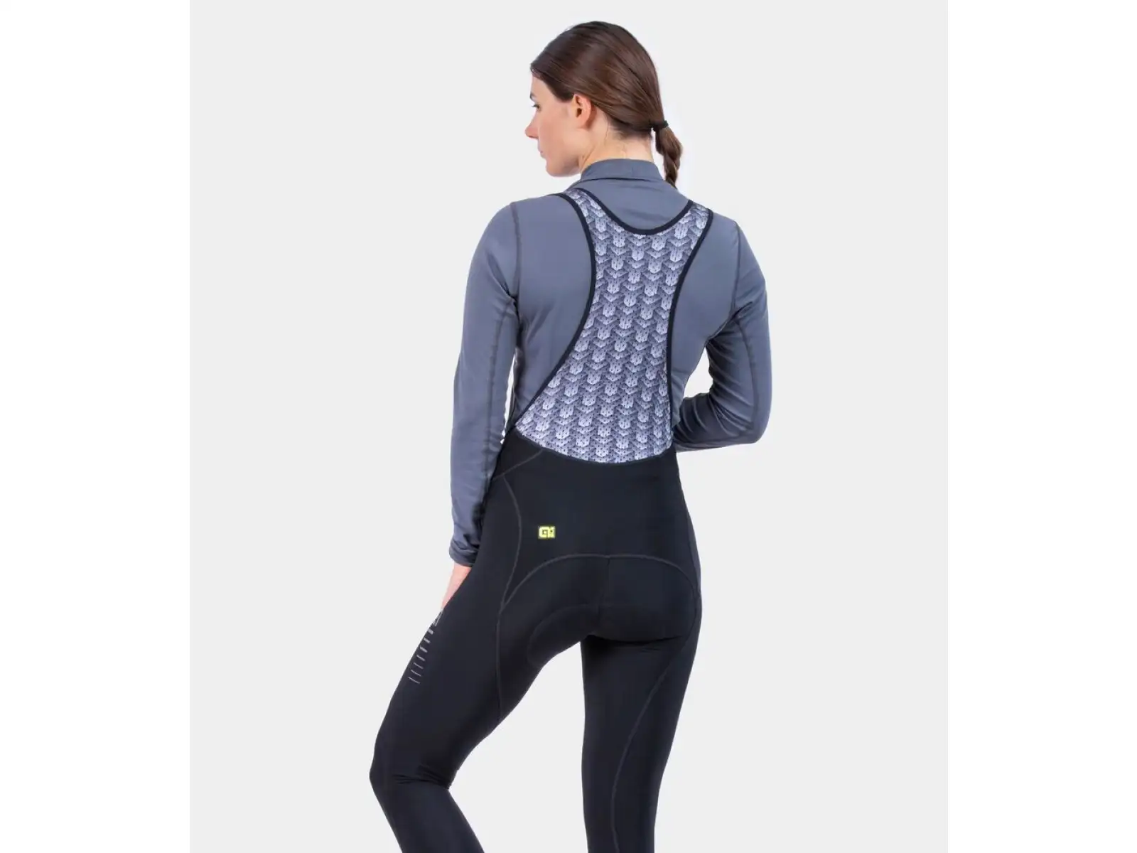 Alé Solid Essential dámské zimní cyklistické kalhoty s laclem Black