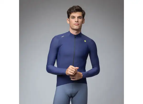 Alé R-EV1 Warm Race pánský zateplený cyklistický dres Blueish