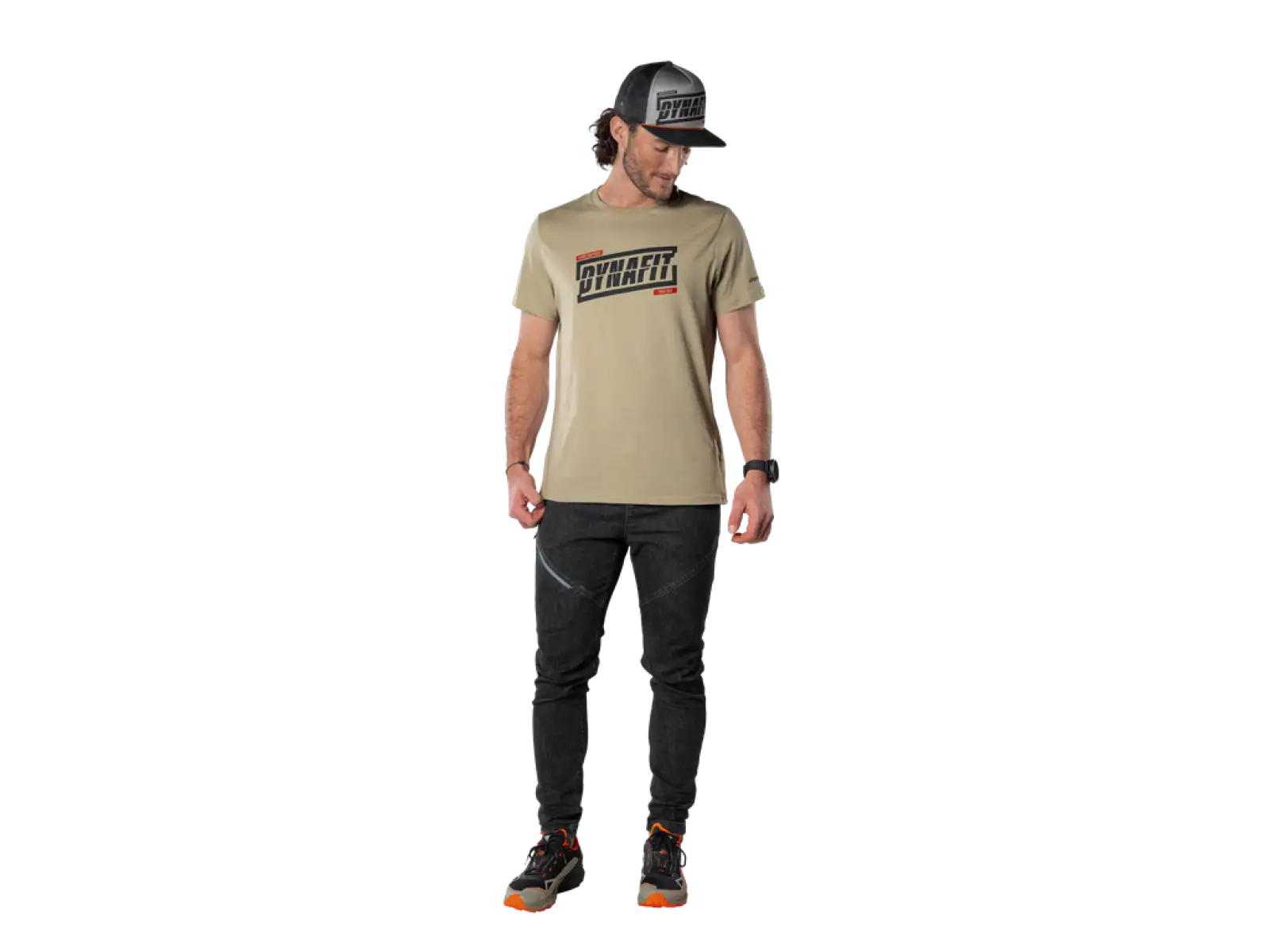 Dynafit Graphic Cotton pánské triko krátký rukáv Rock Khaki/Tabloid