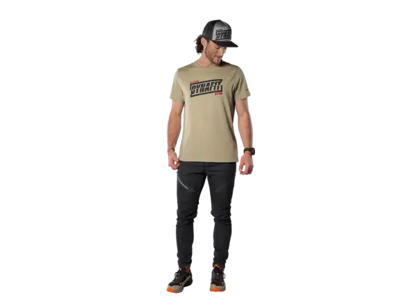 Dynafit Graphic Cotton pánské triko krátký rukáv Rock Khaki/Tabloid