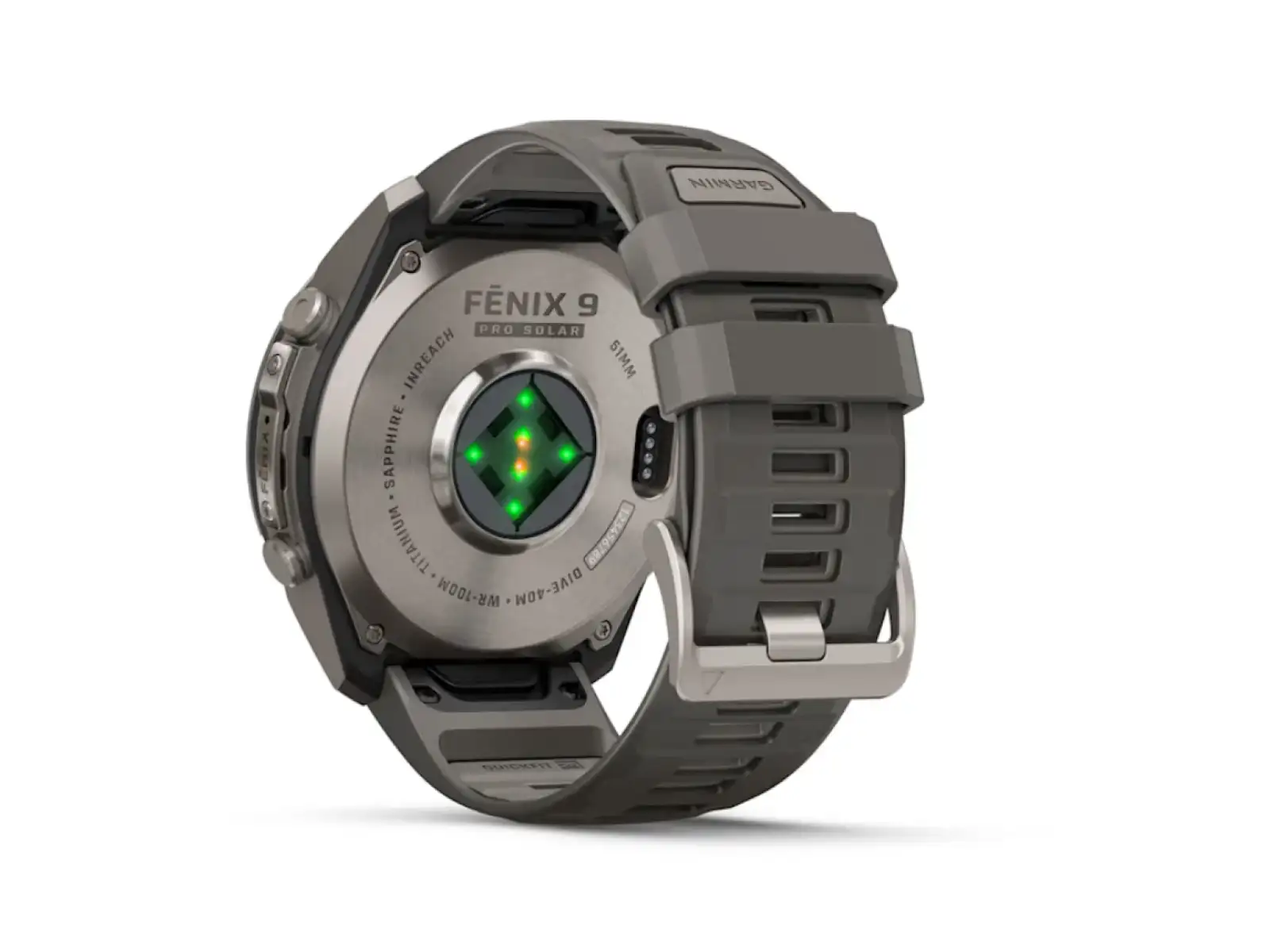 Garmin Fénix 9 Pro inReach Solar 51 mm chytré hodinky Titanium Pebble Gray/Silver Gray