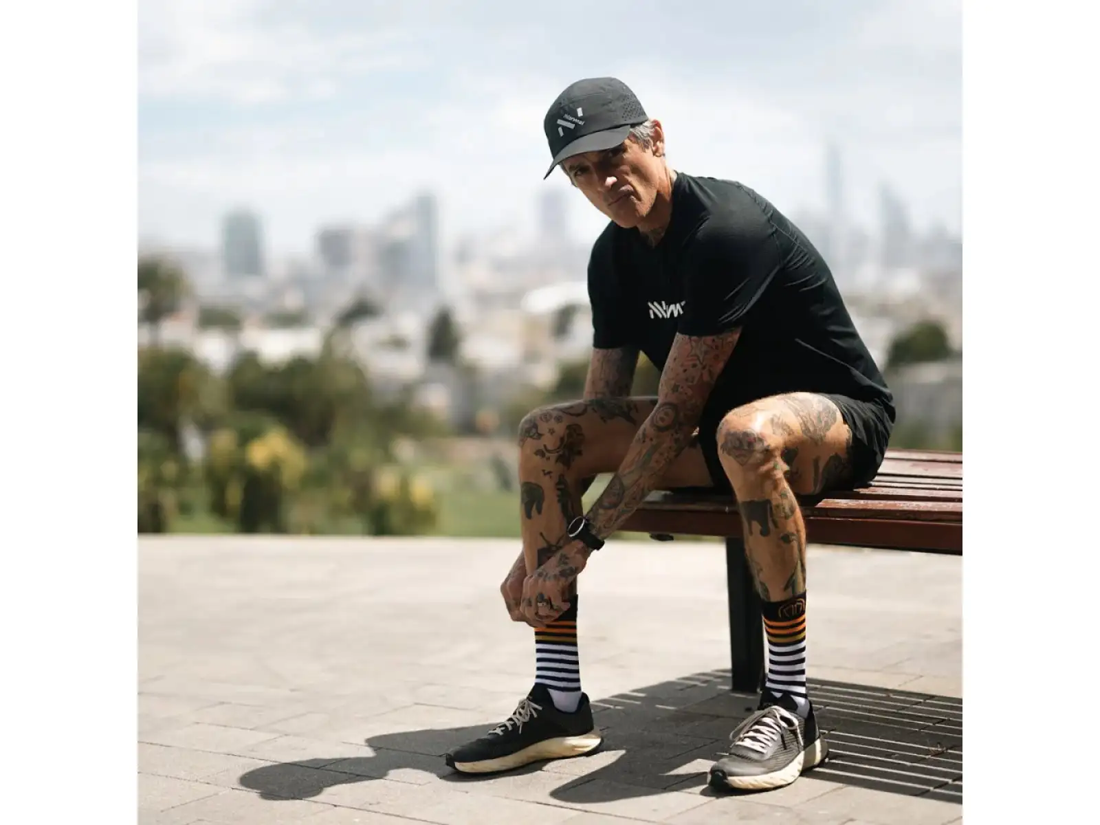 Sidas Run Anatomic Light Crew běžecké ponožky bílo-černá