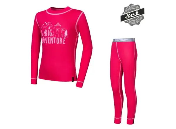 Sensor Double Face Adventure Set dětská spodní vrstva Magenta