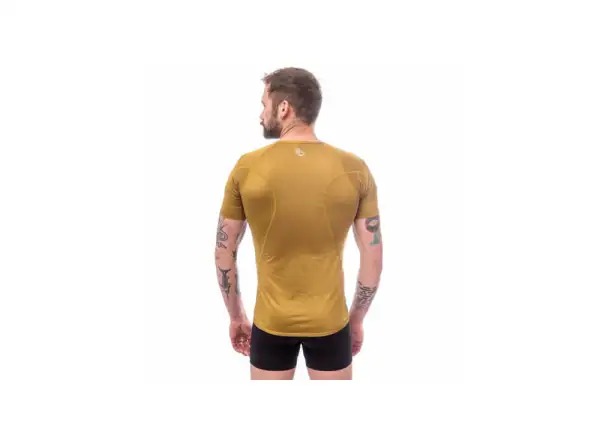 Sensor Coolmax Tech pánské triko krátký rukáv mustard
