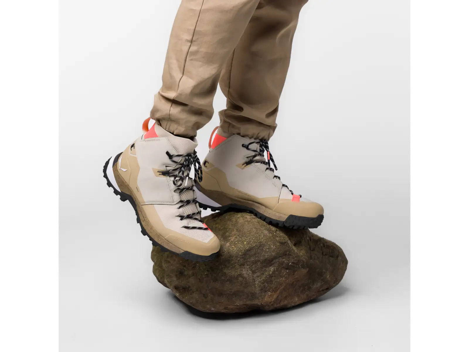 Salewa Puez Knit Mid PTX dámská outdoorová obuv Oatmeal/Quicksand