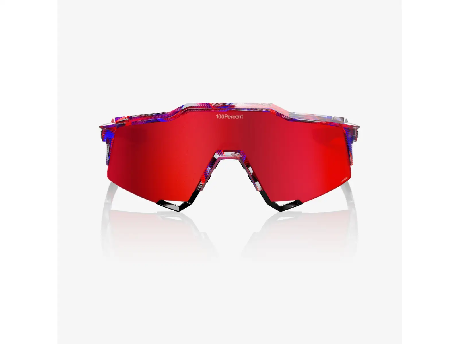 100% Speedcraft brýle FDJ Gloss Translucent Red/Blue/HiPER Fire Red Mirror Lens