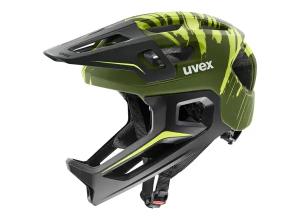Uvex React JR Fullface MTB přilba Dark olive matt