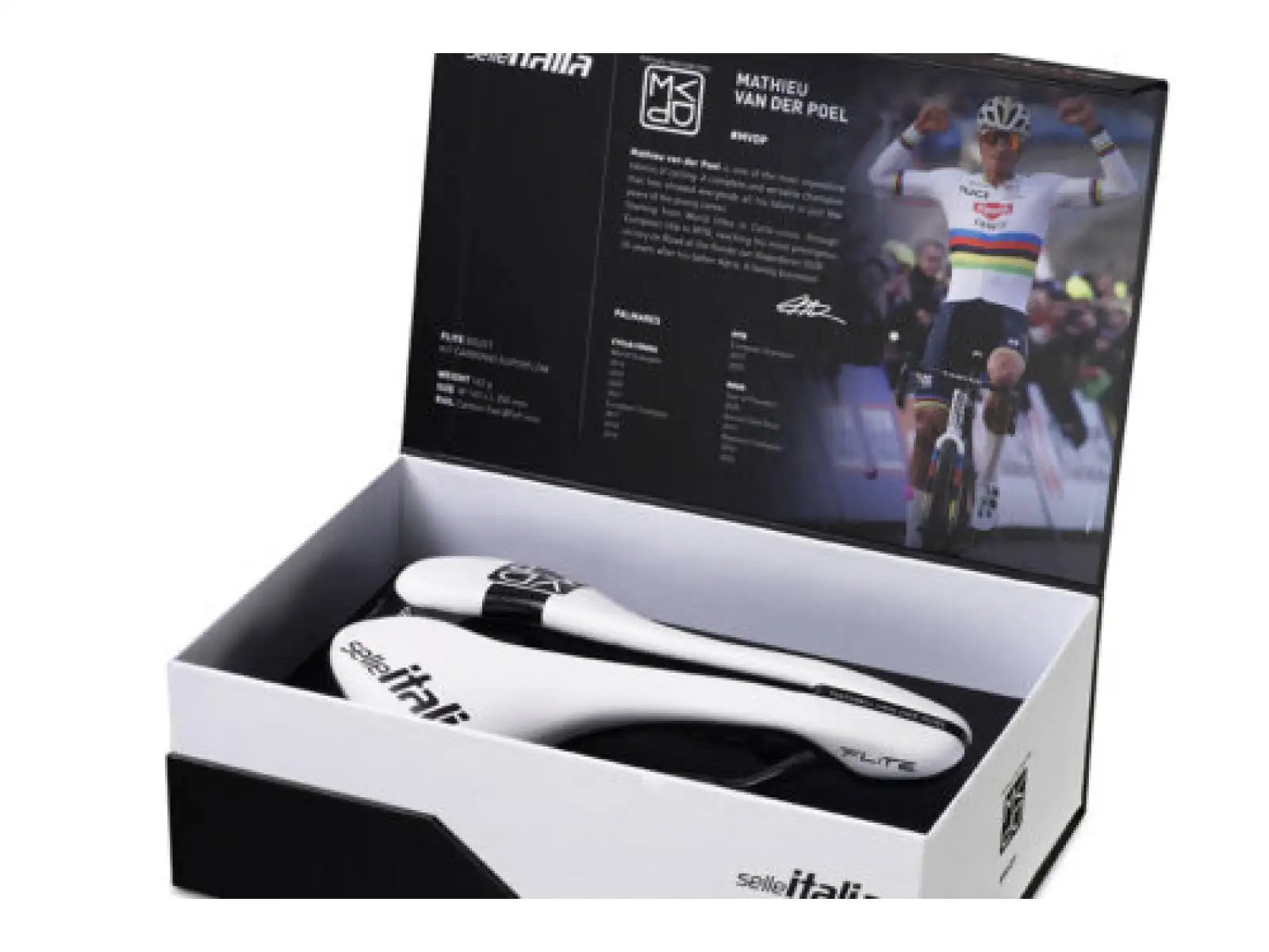 Selle Italia FLITE Boost Superflow Kit Carbon MVDP Edition L3 Carbon +10 mm sedlo bílá