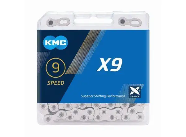 KMC X9 řetěz stříbrný 114 článků