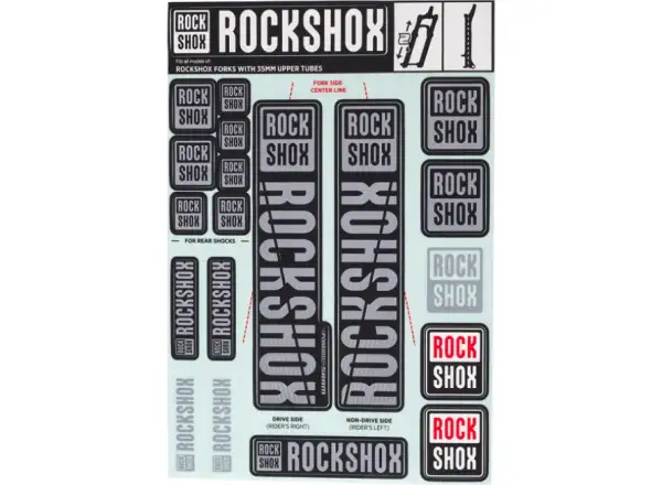 Rock Shox Decal Kit 35 mm Polar Grey - Pike/Lyrik/Yari/Domain/Revelation (2018+)
