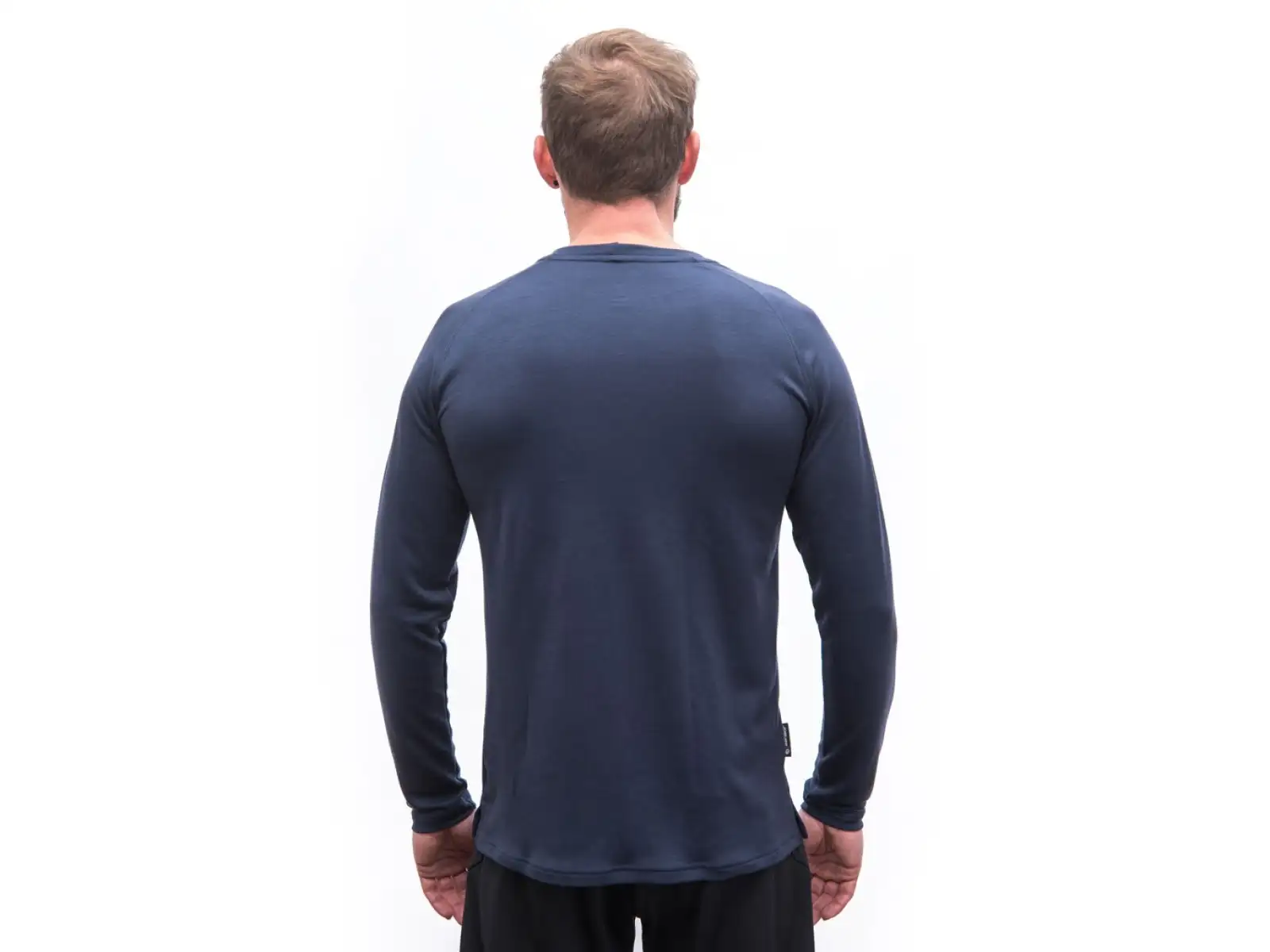 Sensor Merino Blend Typo pánské triko dlouhý rukáv Deep Blue