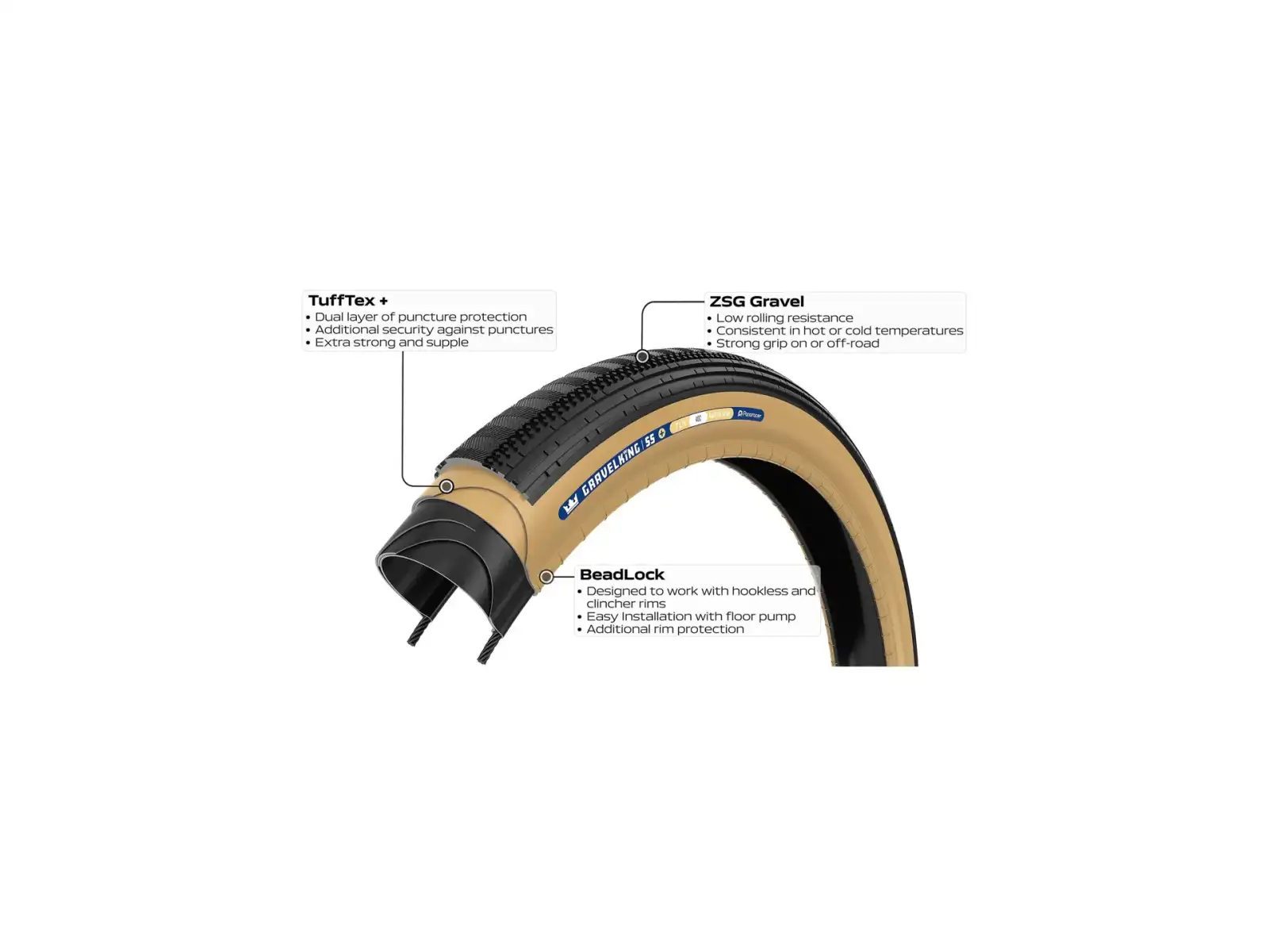 Panaracer GravelKing SS+ plášť  700x45 černá/hnědá