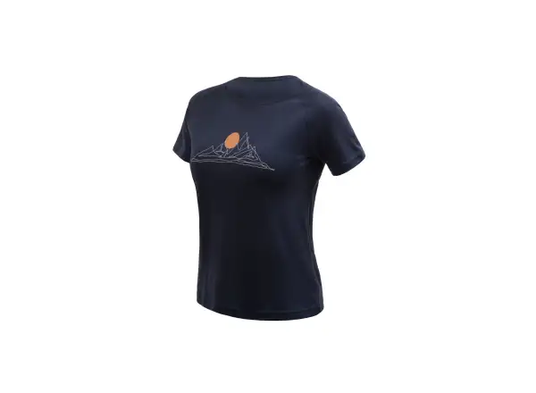 Sensor Merino Blend Moon dámské triko krátký rukáv Deep Blue