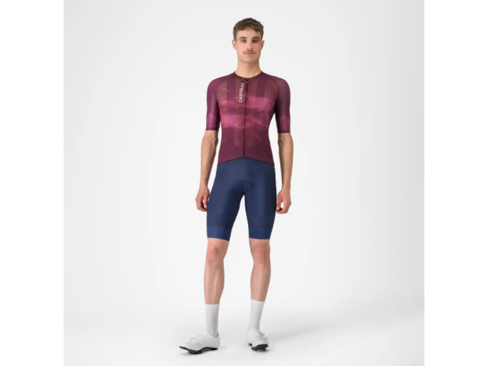 Castelli Climber's A/C pánský dres krátký rukáv Deep Bordeaux/White