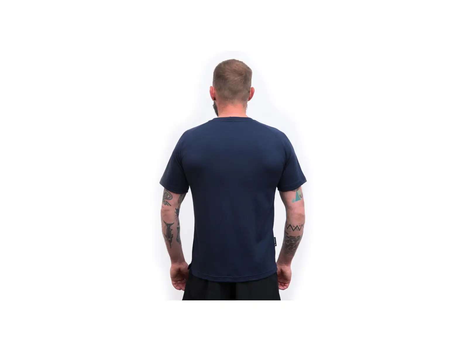 Sensor Merino Blend Typo pánské triko krátký rukáv Deep Blue