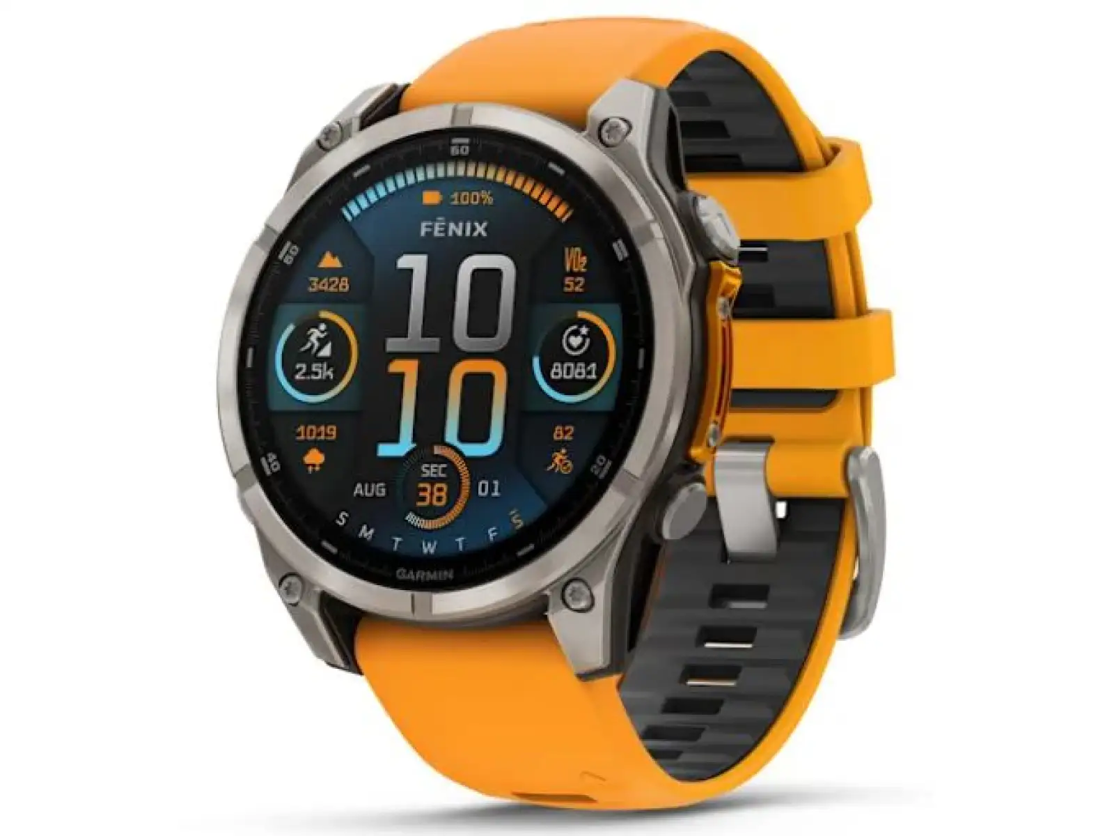 Garmin fenix 8 - 47 mm AMOLED Sapphire chytré hodinky Titanium Orange/Graphite