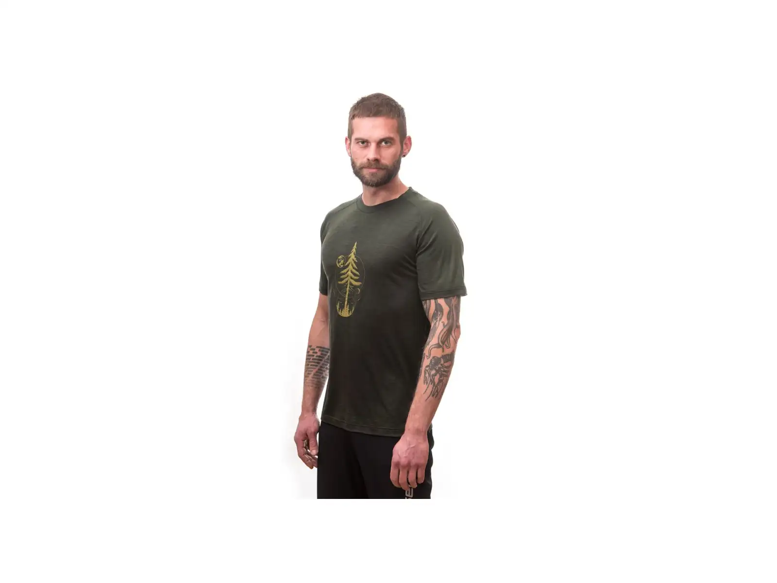 Sensor Merino Air Earth pánské triko krátký rukáv olive green