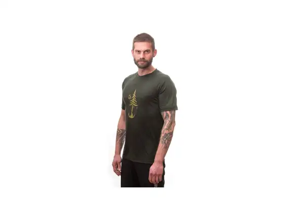 Sensor Merino Air Earth pánské triko krátký rukáv Olive Green