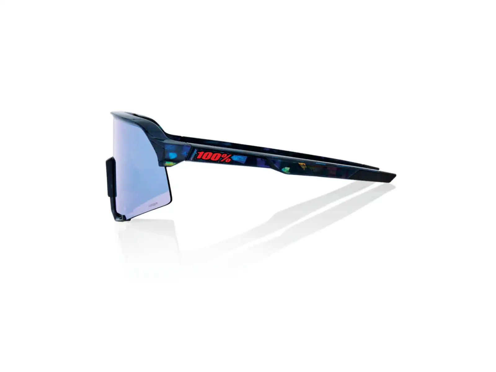 100% S3 HiPER cyklistické brýle Black Holographic/Blue Multilayer Mirror Lens