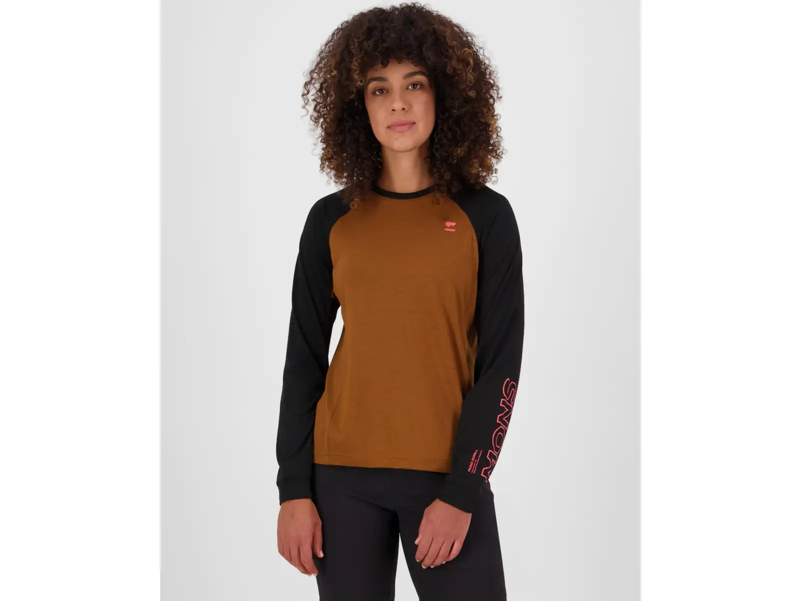 Mons Royale Tarn Merino dámské triko dlouhý rukáv Caramel / Black