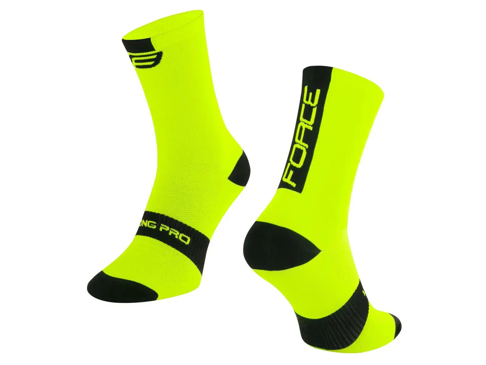 Force Long Pro cyklistické ponožky fluo/černá