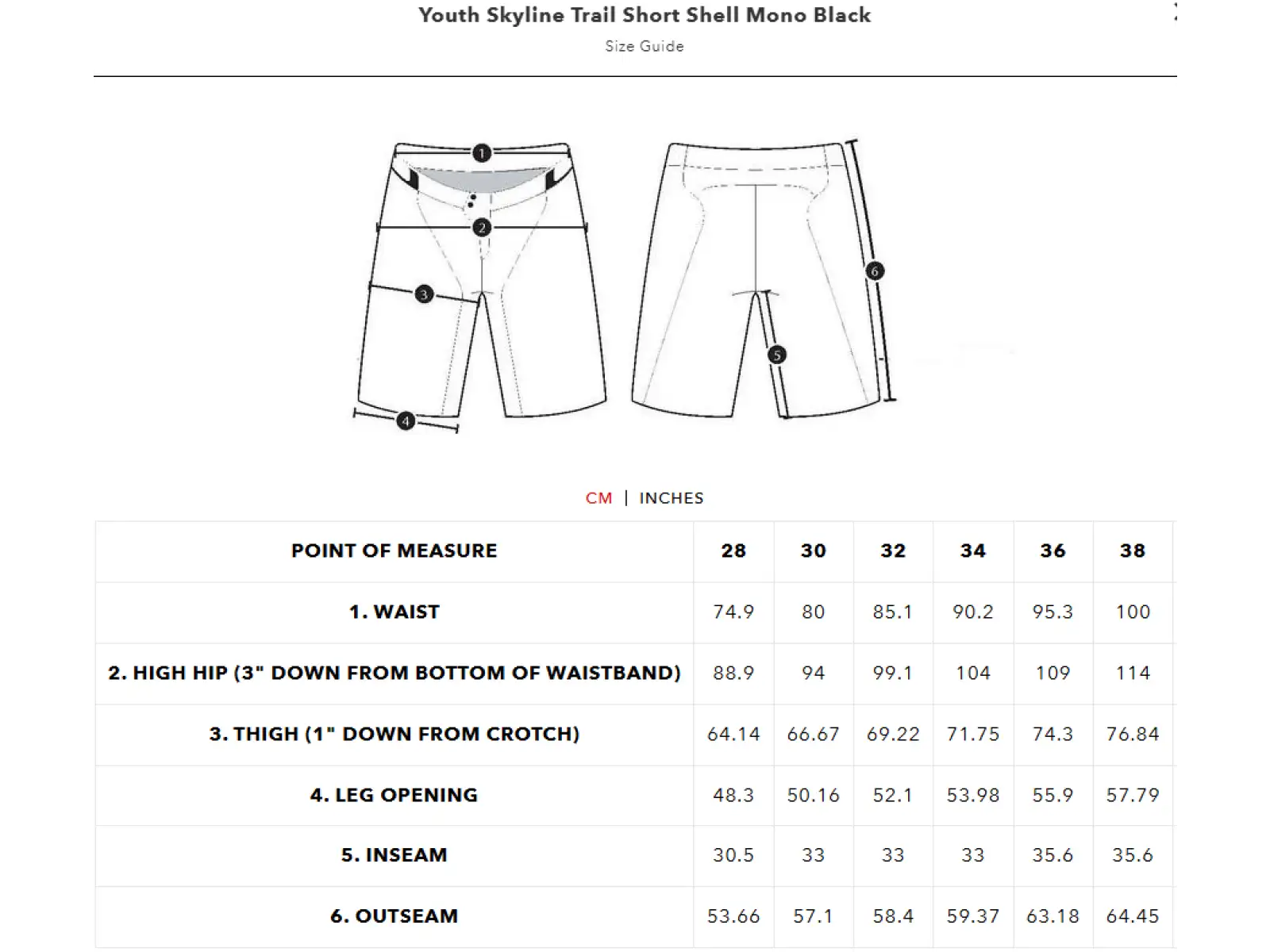Troy Lee Designs Skyline Trail Short Mono dětské kraťasy Black