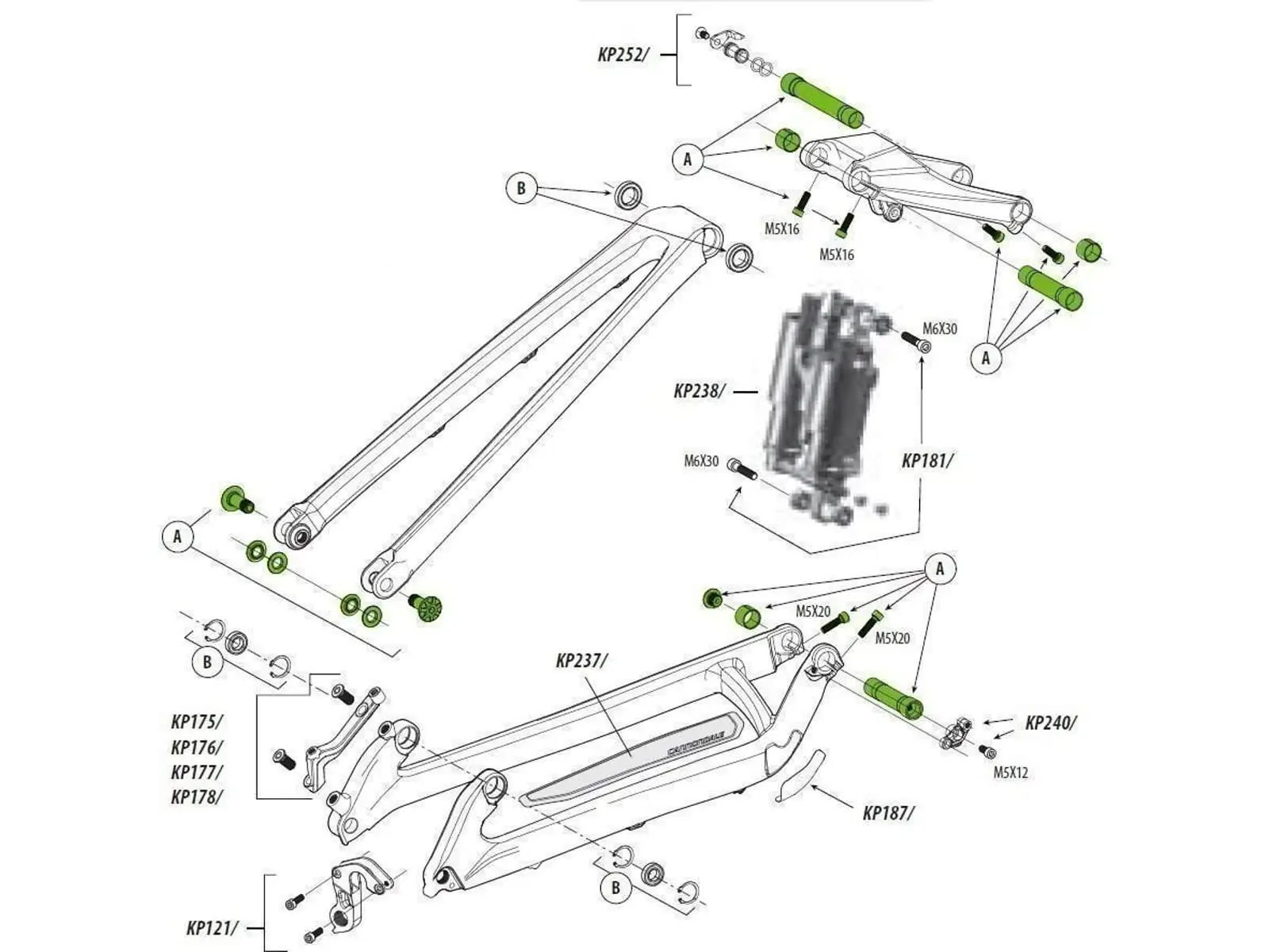 Cannondale Trigger Link Hardware Kit - KP239