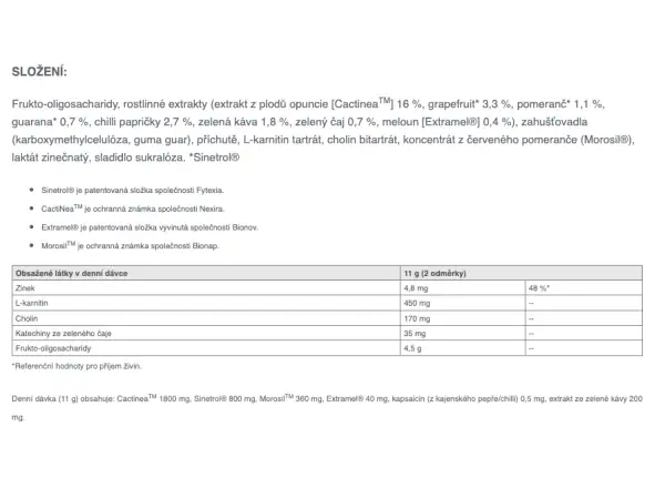 Sponser Lipox Burner spalovač tuků s kapsaicinem a polyfenoly 110 g