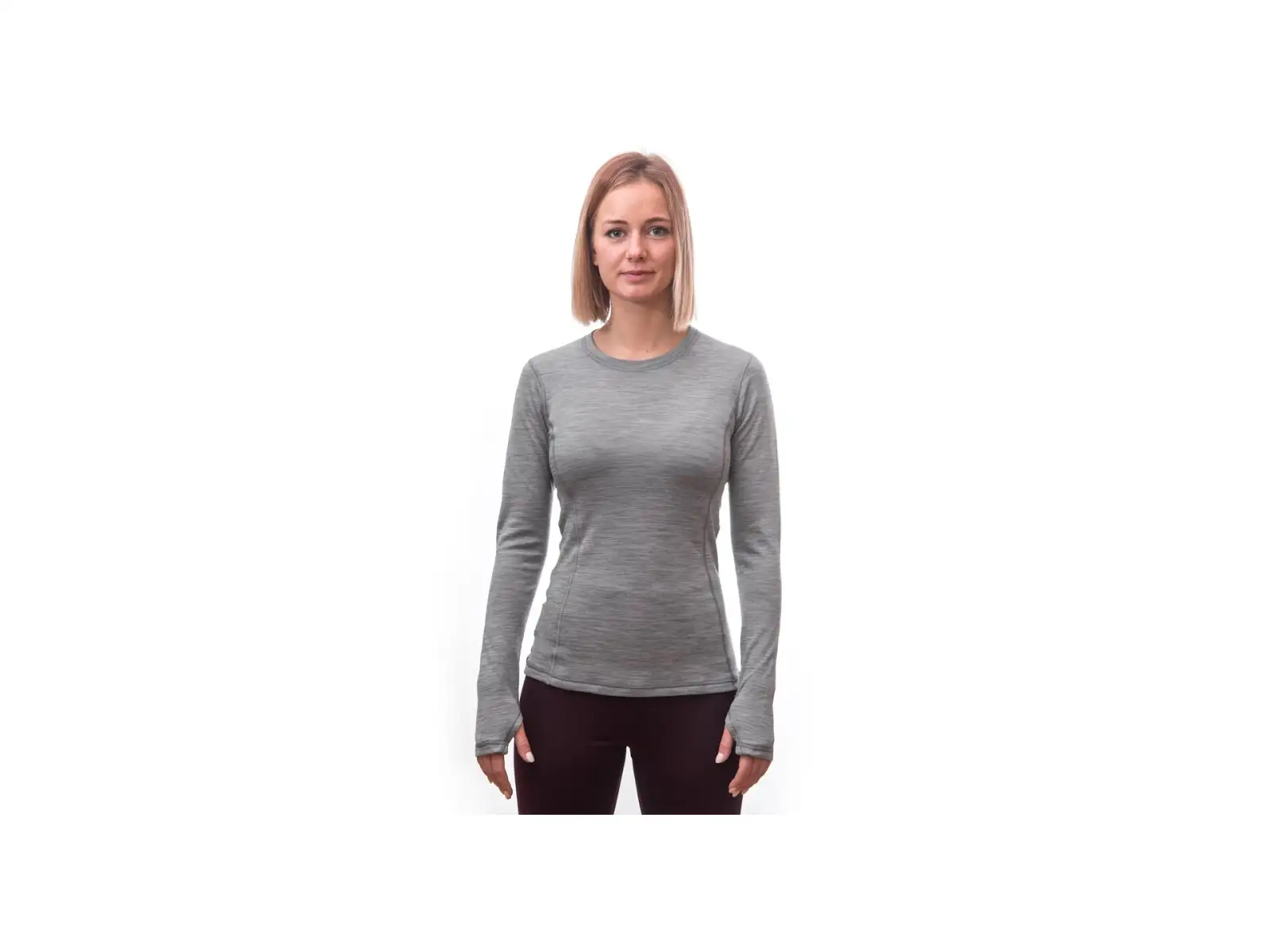 Sensor Merino Bold dámské triko dlouhý rukáv cool gray