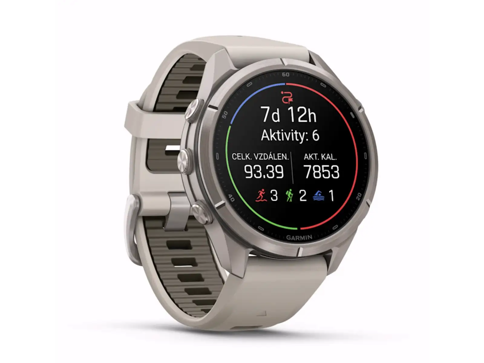 Garmin Fénix 9 Pro inReach 43 mm chytré hodinky Titanium Fog Gray/Dark Sandstone