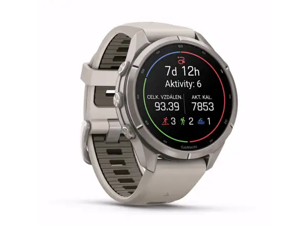 Garmin Fénix 9 Pro inReach 43 mm chytré hodinky Titanium Fog Gray/Dark Sandstone