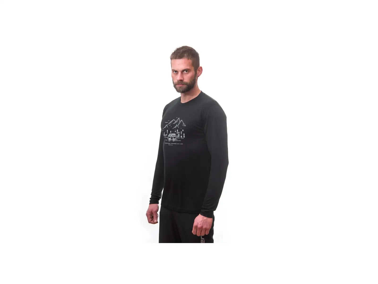 Sensor Merino Active PT Van Life pánské triko dlouhý rukáv černá