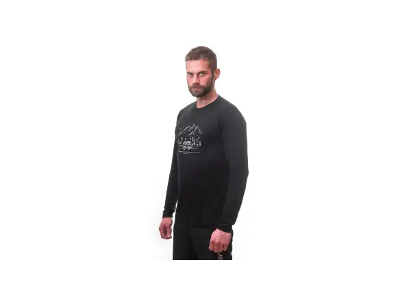 Sensor Merino Active PT Van Life pánské triko dlouhý rukáv černá