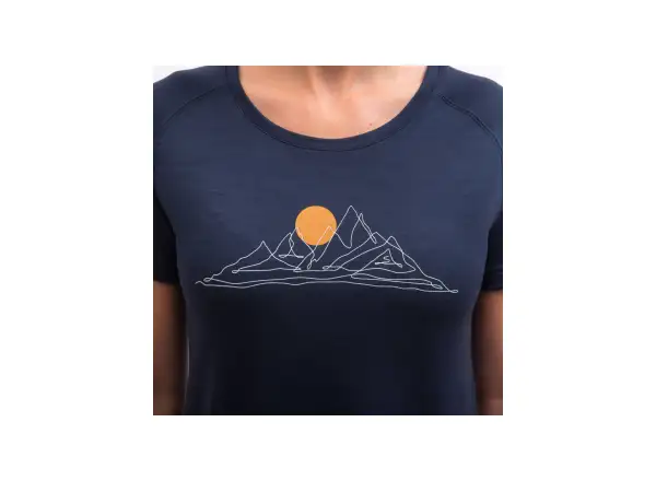 Sensor Merino Blend Moon dámské triko krátký rukáv Deep Blue