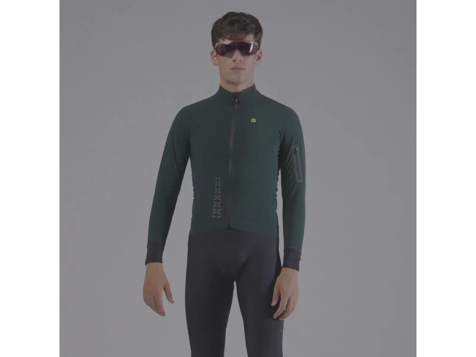 Alé R-EV1 Thermo Shield pánská zimní cyklistická bunda Bottle Green